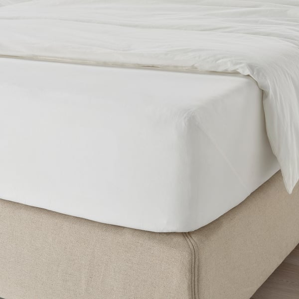 IKEA DVALA Fitted Sheet White Twin