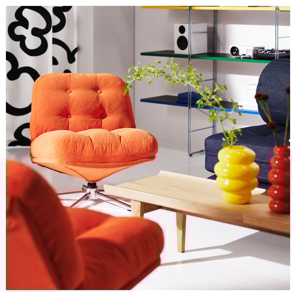 IKEA DYVLINGE Swivel Chair Kelinge Orange