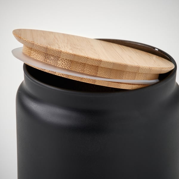 IKEA EKLATERA Jar With Lid Black 37 Oz