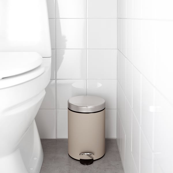 IKEA EKOLN Trash Can Beige 1 Gallon