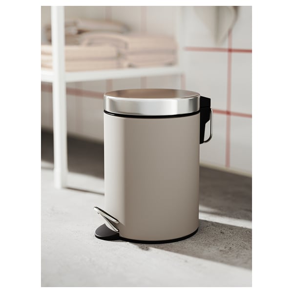 IKEA EKOLN Trash Can Beige 1 Gallon