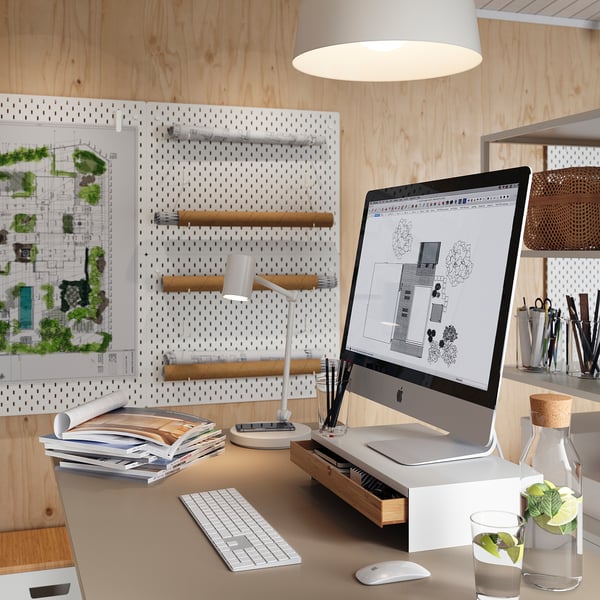 IKEA ELLOVEN Monitor Stand With Drawer White
