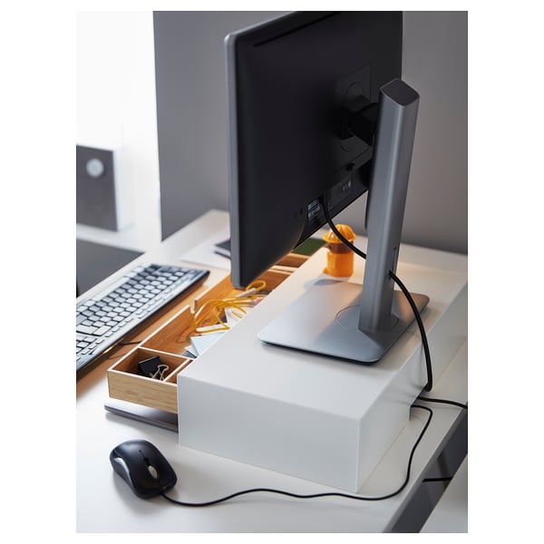 IKEA ELLOVEN Monitor Stand With Drawer White