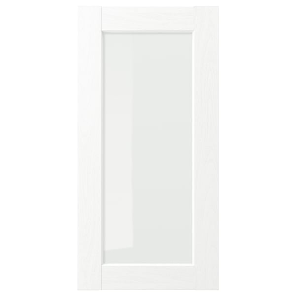 IKEA ENKÖPING Glass door white wood effect 15x30 "