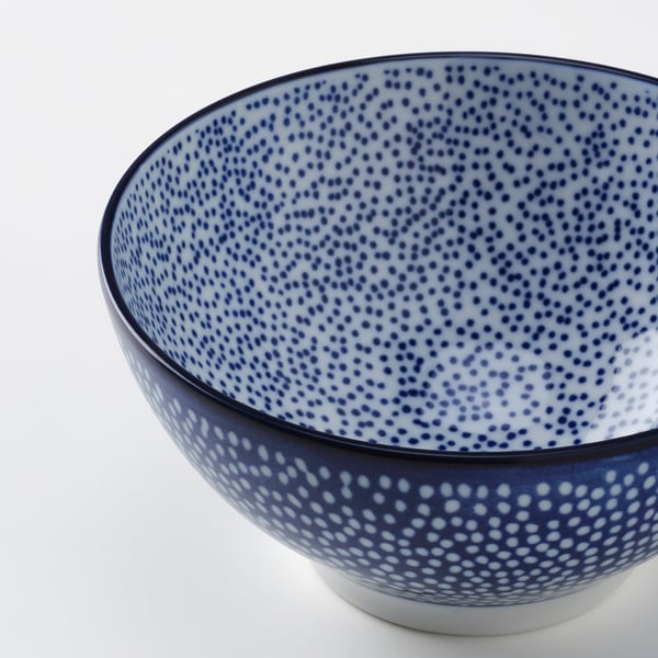 IKEA ENTUSIASM Bowl Patterned/blue 4 ½ "