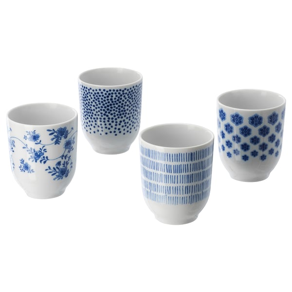 IKEA ENTUSIASM Tumbler patterned/blue 7 oz
