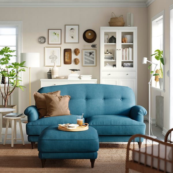 IKEA ESSEBODA Loveseat Tallmyra Blue/brown