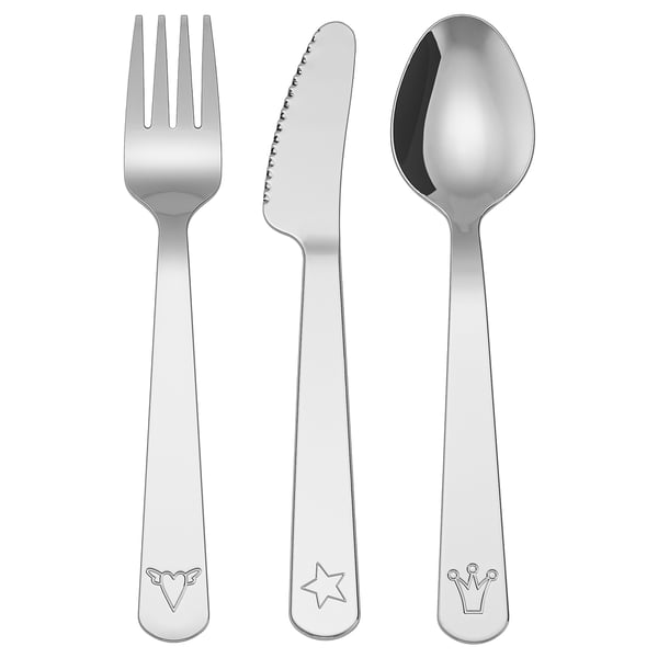 IKEA FABLER 3-piece flatware set stainless steel