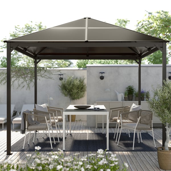 IKEA FÅGELÖN Gazebo Black/black 118 1/8x118 1/8 "