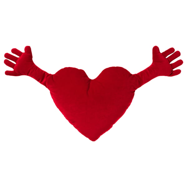 IKEA FAMNIG HJÄRTA Cushion red 16x40 "