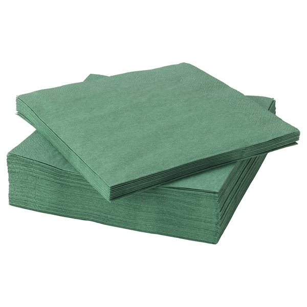 IKEA FANTASTISK Paper napkin green 15 ¾x15 ¾ "