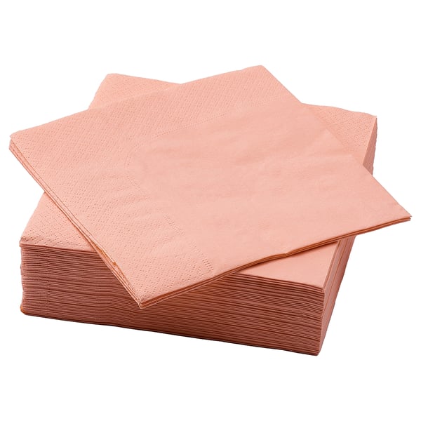 IKEA FANTASTISK Paper napkin orange-pink 13x13 "