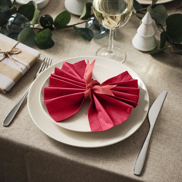 IKEA FANTASTISK Paper Napkin Red 15 ¾x15 ¾ "
