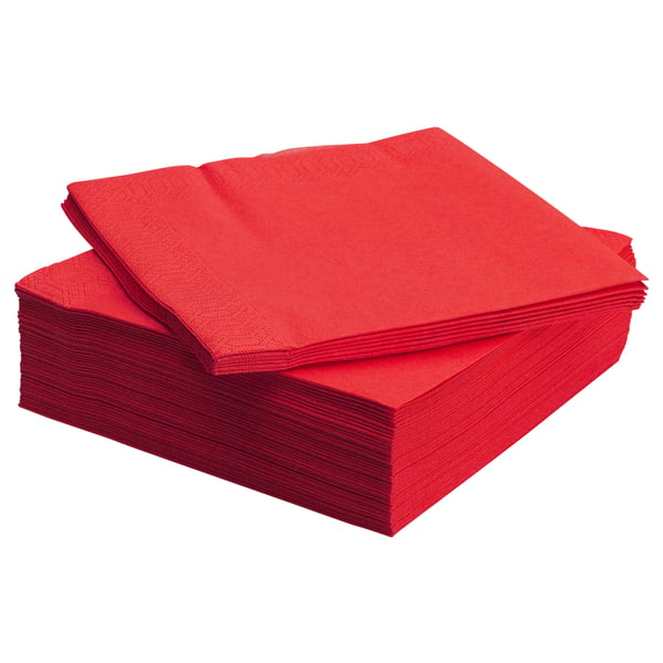 IKEA FANTASTISK Paper napkin red 15 ¾x15 ¾ "