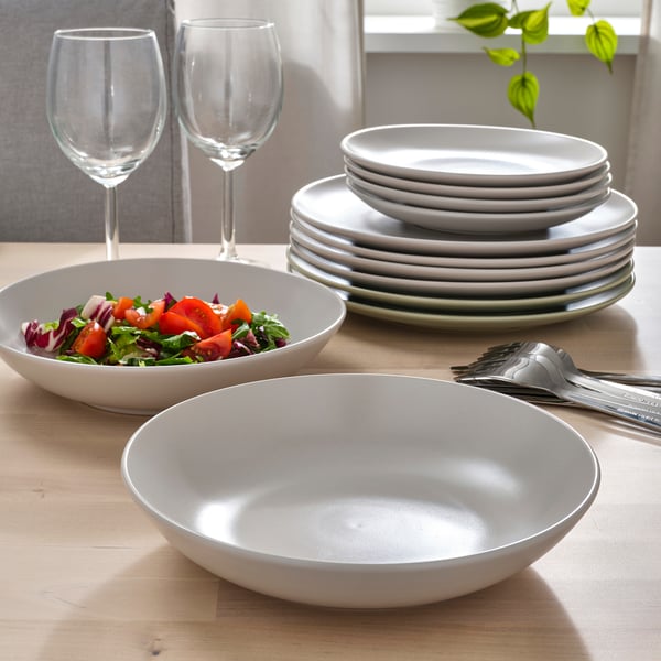 IKEA FÄRGKLAR Deep Plate/bowl Matte Light Gray 9 "