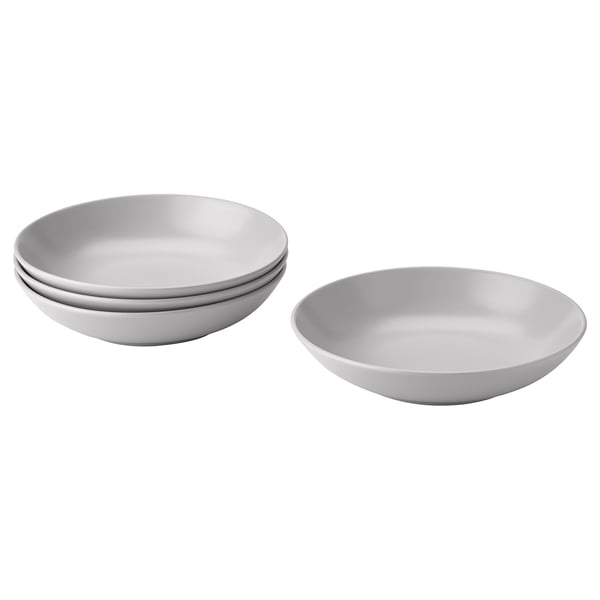 IKEA FÄRGKLAR Deep plate/bowl matte light gray 9 "