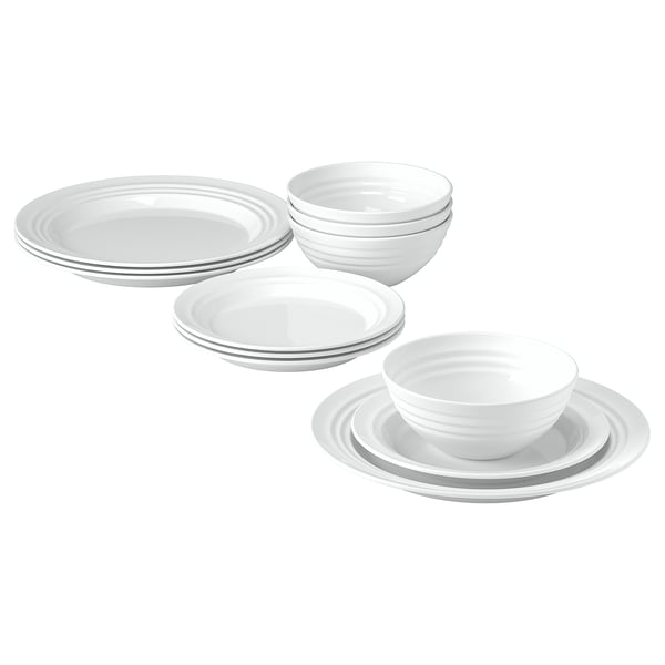 IKEA FAVORISERA 12 piece dinnerware set white