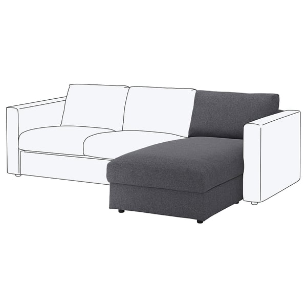 IKEA FINNALA Chaise section Gunnared medium gray
