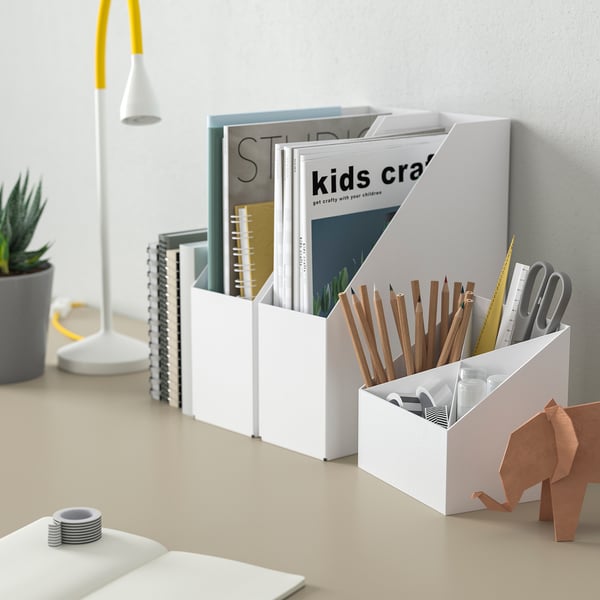 IKEA FJÄDERHARV Desk Organizer White 6 ¼x6 ¼ "
