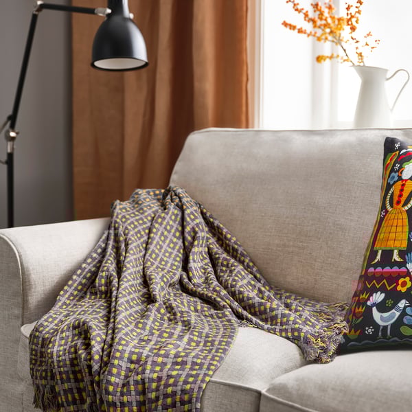 IKEA FLIKBRUNÖRT Throw Check Pattern 51x67 "