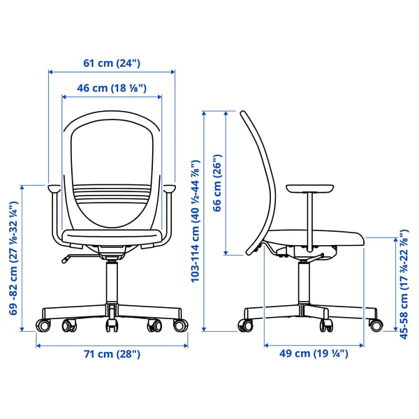 IKEA FLINTAN Office Chair With Armrests Black