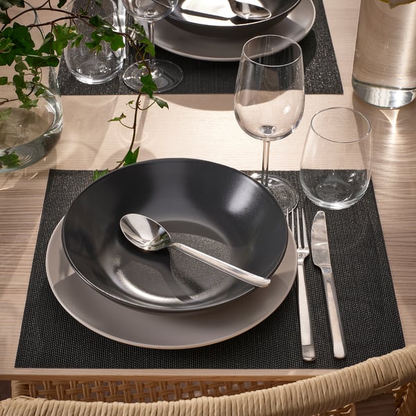 IKEA FLYGFISK Place Mat Dark Gray 15x12 "