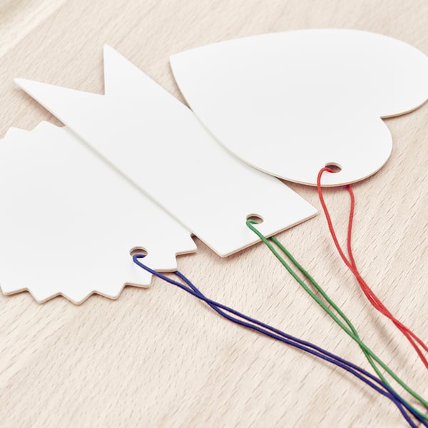 IKEA FÖNSTERFIKUS Label With String Set Of 9 White