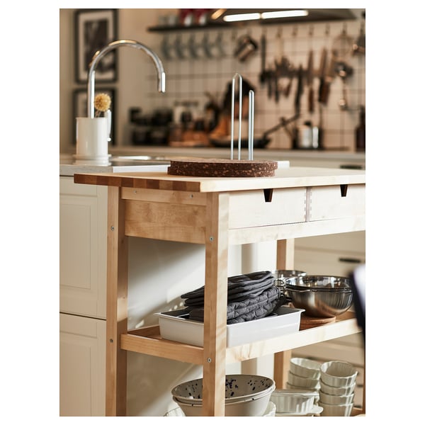 IKEA FÖRHÖJA Kitchen Cart Birch 39 3/8x16 7/8 "