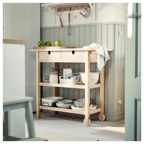 IKEA FÖRHÖJA Kitchen Cart Birch 39 3/8x16 7/8 "