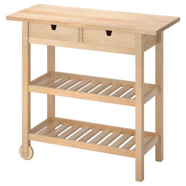 IKEA FÖRHÖJA Kitchen cart birch 39 3/8x16 7/8 "