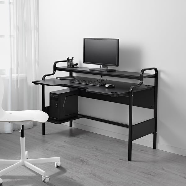 IKEA FREDDE Gaming Desk Black 55 1/8x29 1/8x28 3/4 "
