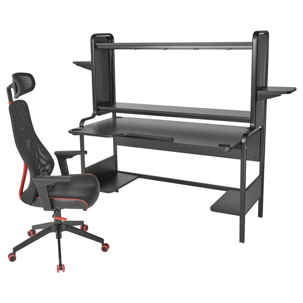 IKEA FREDDE / MATCHSPEL Gaming desk and chair black
