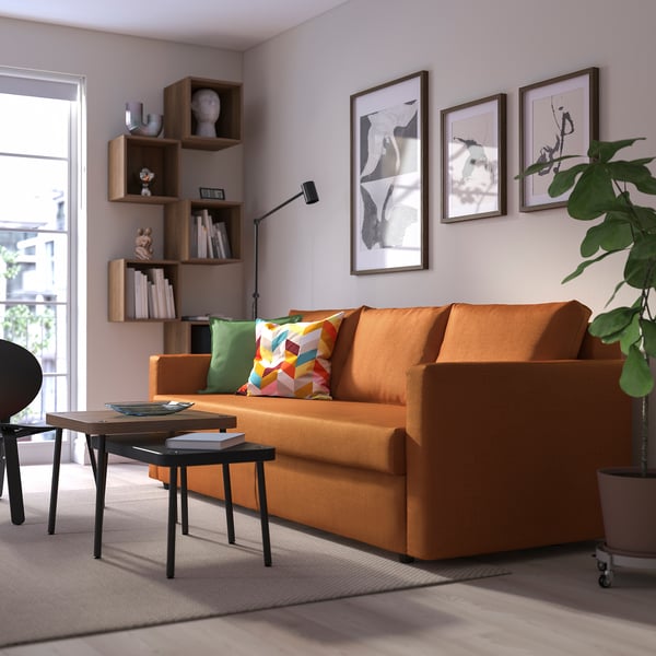 IKEA FRIHETEN Sleeper Sofa Faringe Brown-orange