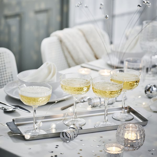 IKEA FRÖJDA Champagne Coupe Clear Glass 7 Oz