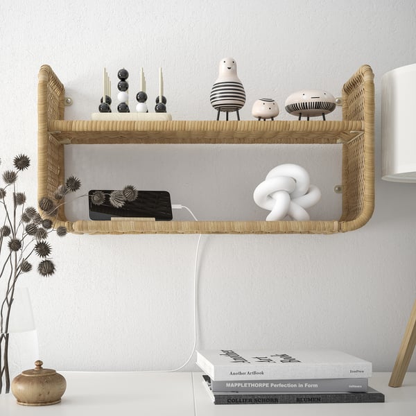 IKEA FRYKSÅS Wall Shelf Rattan 23 5/8x7 7/8 "
