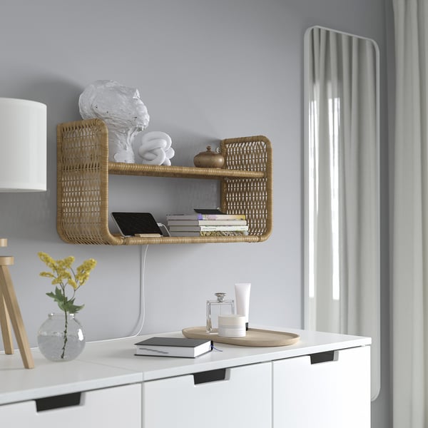 IKEA FRYKSÅS Wall Shelf Rattan 23 5/8x7 7/8 "