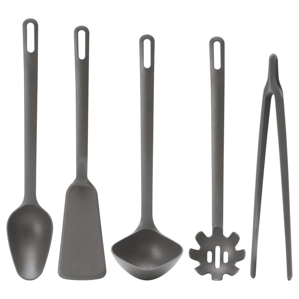 IKEA FULLÄNDAD 5-piece kitchen utensil set gray