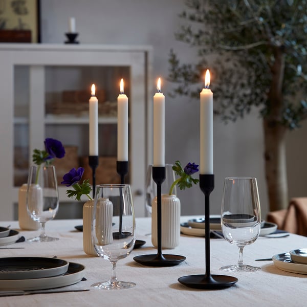 IKEA FULLTALIG Candlestick Set Of 3 Black