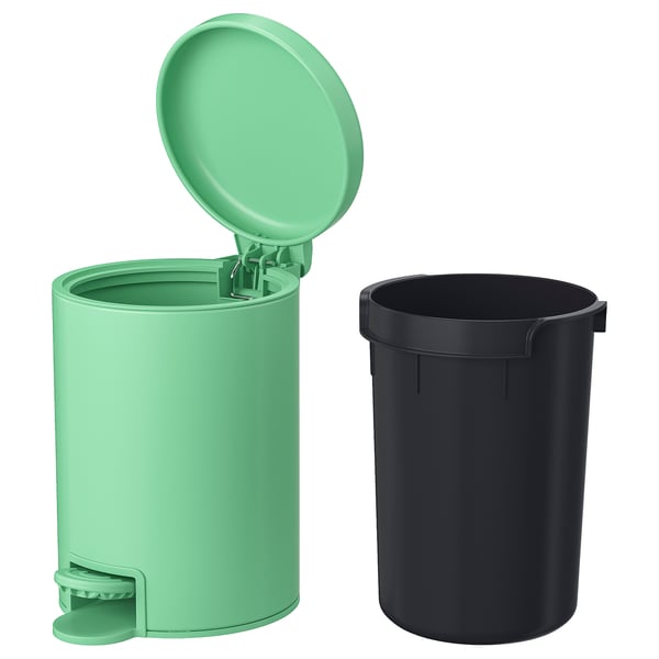IKEA GANSJÖN Trash Can Light Green 1 Gallon