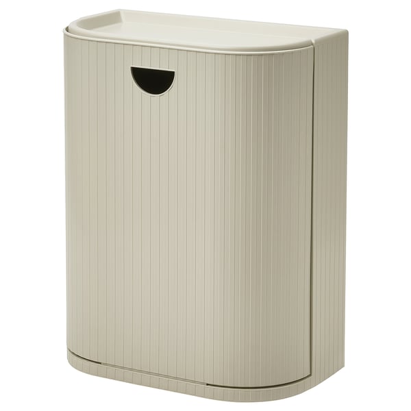 IKEA GÅRDSBUTIK Bin with lid gray-beige 6 gallon