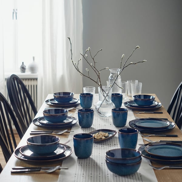 IKEA GLADELIG 18-piece Dinnerware Set Blue