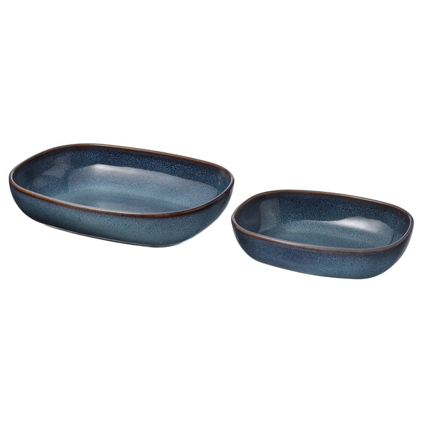 IKEA GLADELIG Baking dish set of 2 blue