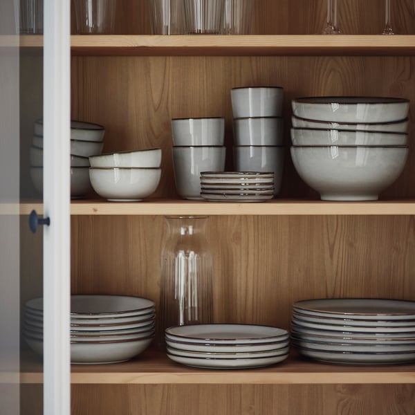 IKEA GLADELIG Deep Plate/bowl Gray 8 ½ "