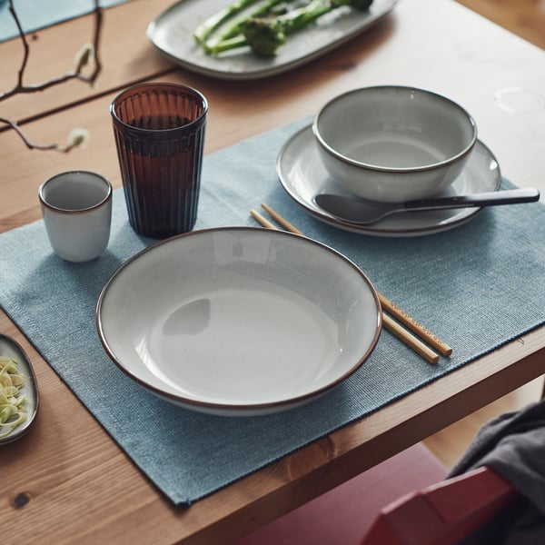 IKEA GLADELIG Deep Plate/bowl Gray 8 ½ "