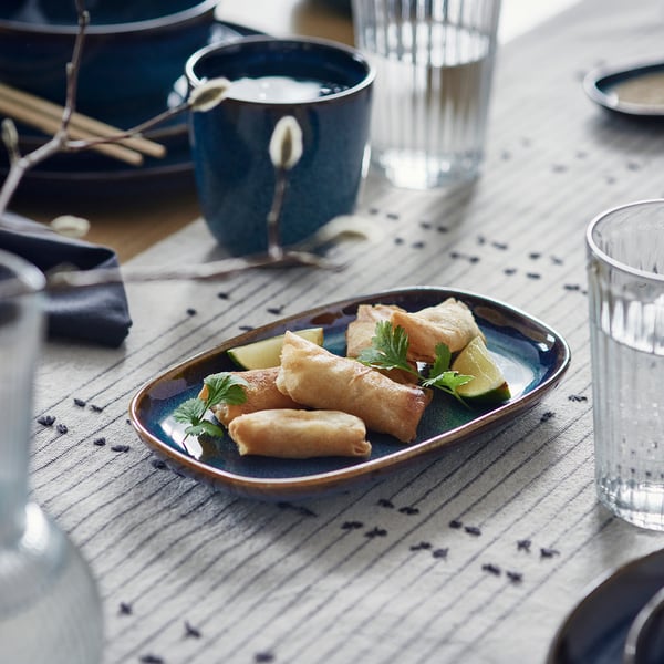 IKEA GLADELIG Plate Blue 8x5 "