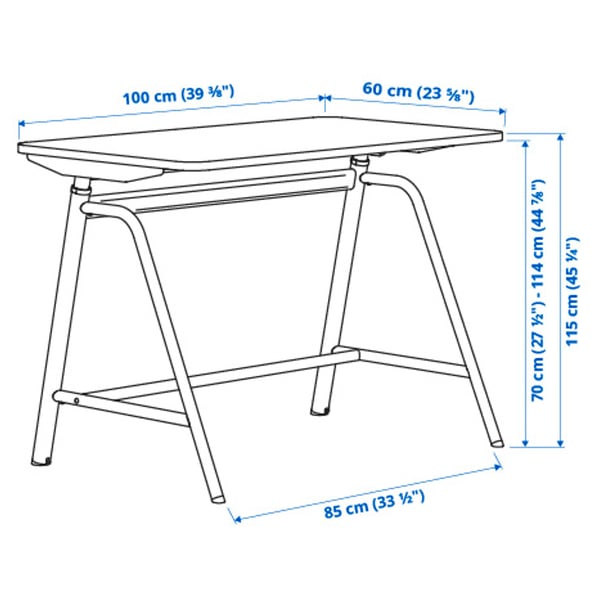IKEA GLADHÖJDEN Desk Sit/stand White 39 3/8x23 5/8 "