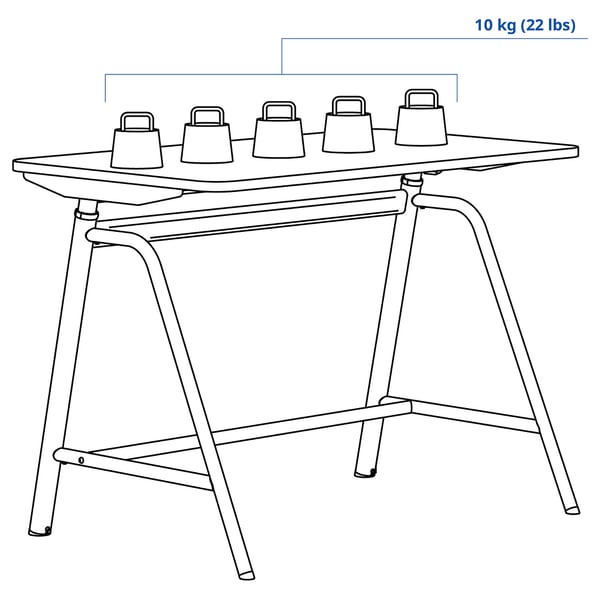 IKEA GLADHÖJDEN Desk Sit/stand White 39 3/8x23 5/8 "