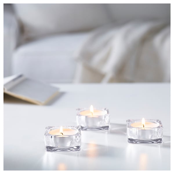 IKEA GLIMMA Unscented Candle In A Metal Cup