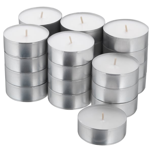 IKEA GLIMMA Unscented candle in a metal cup