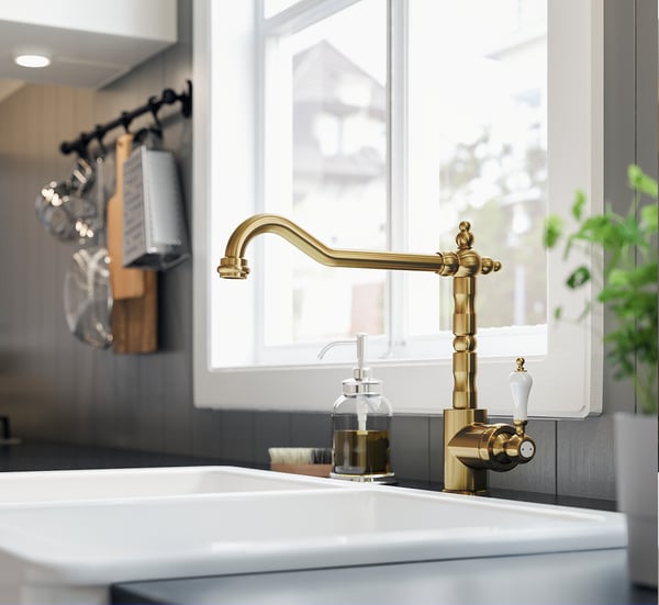 IKEA GLITTRAN Kitchen Faucet Brass Color